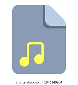 Icono de archivo de música con estilo plano. Adecuado para el diseño de sitios web, logotipo, aplicación y ui.