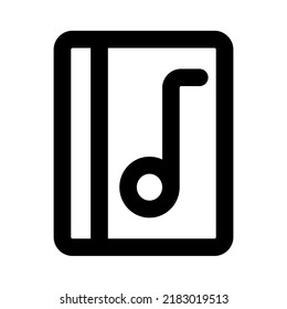 Music File Icon with Outline Style