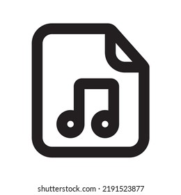 Music File Icon with Outline Style