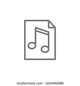 music file icon. Simple thin line, outline vector of web icons for ui and ux, website or mobile application
