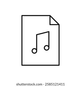 Music File icon. simple thin line vector icon