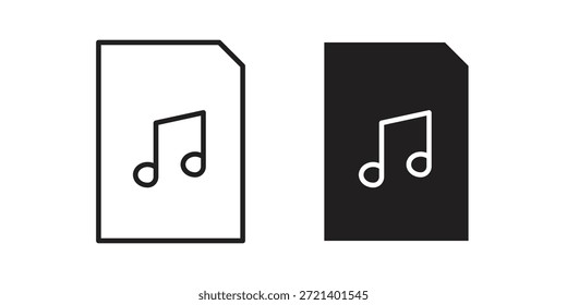Music File icon for template. Icon vector graphic set