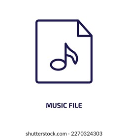 music file icon from user interface collection. Thin linear music file, file, music outline icon isolated on white background. Line vector music file sign, symbol for web and mobile