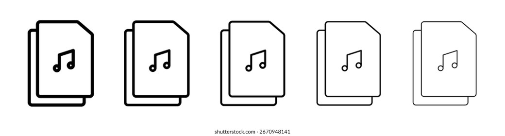 Colección de Vector de icono de archivo de música. EPS 10