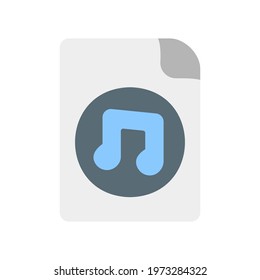 Music File icon vector illustration in flat style about multimedia for any projects, use for website mobile app presentation
