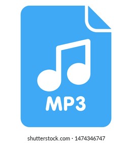 Music file icon. Web application logotype. Digital sound illustration. Flat symbol.