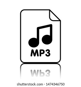 Music file icon. Web application logotype. Digital sound illustration. Flat symbol.