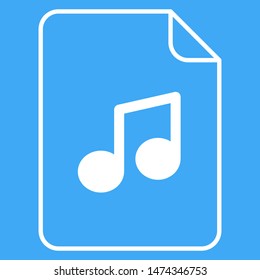 Music file icon. Web application logotype. Digital sound illustration. Flat symbol.