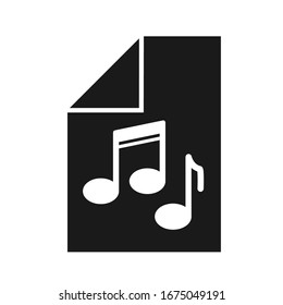 Musikdatei. Anmerkungen auf einem Blatt Papier. Stockillustration, einfaches Design für ein Logo, eine Website oder eine App.
