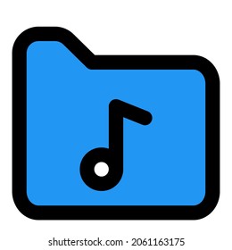 Music file stored on a folder for playback