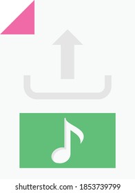music file upload flat icon