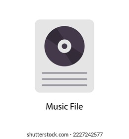 Iconos planos vectoriales de archivos de música. Ilustración de acciones simple