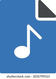 music file vector glyph colour icon