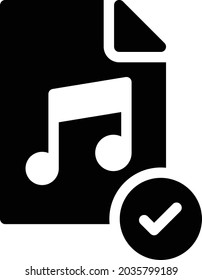 icono plano de glifo vectorial de archivo de música
