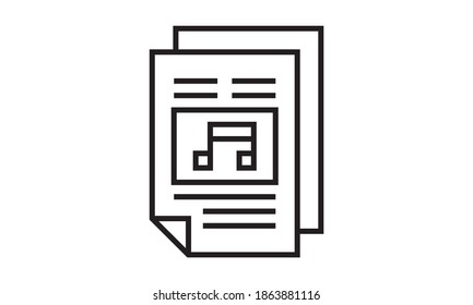 Musikdatei, Vektorsymbol im flachen Stil, Vektorgrafik.
