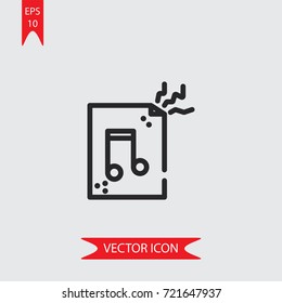 Music file vector icon, illustration symbol