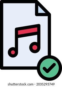 music file vector line colour icon