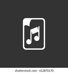 Music file vector logo illustration isolated sign symbol. Icon pictogram for web graphics