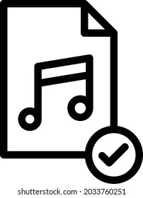 music file vector thin line icon