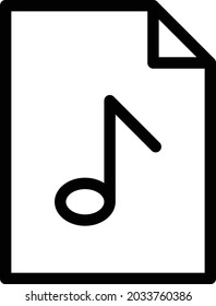Musikdatei, Vektorsymbol für dünne Linie