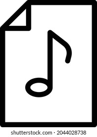 music file vector thin line icon