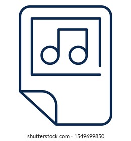 Music files folder monochrome linear icon. Multimedia storage color thin line pictogram