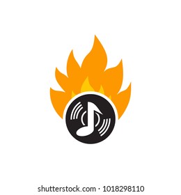 Music Fire Logo Icon Design