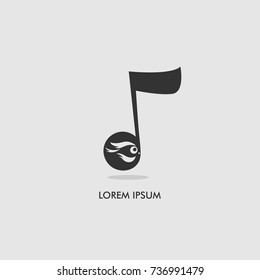Music Fish Logo Design and Concept for Music Shop, identity, brand, label, band, emblem in trendy modern design