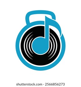 MUSIC FITNES ICON LOGO DESIGN VECTOR ABSTRACK