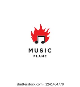 music flame logo icon template