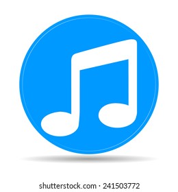 music Flat Blue Simple Icon, isolated on white background.