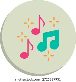 Icono de estilo de círculo plano de música