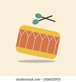 music flat icon design - drums