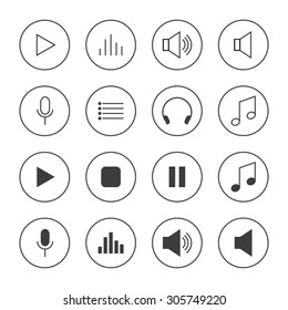 Music flat icon set