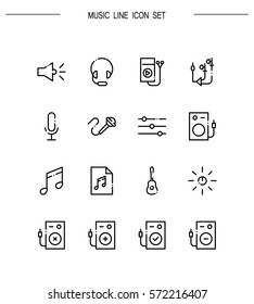 Music flat icon set. Collection of high quality outline symbols for web design, mobile app. Music vector thin line icons or logo.