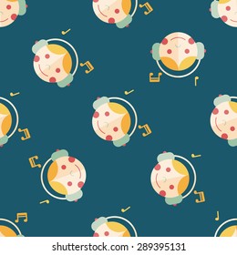 Music flat icon,eps10 seamless pattern background