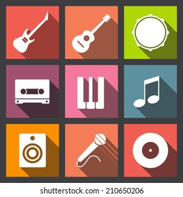 music flat icons