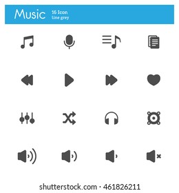 Music flat icons, Player flat icons