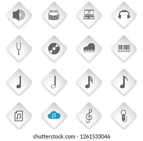 music flat rhombus web icons for user interface design