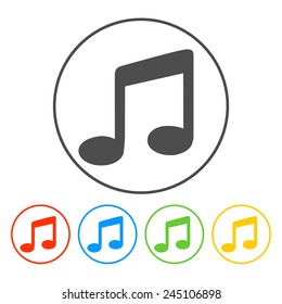 music Flat  Simple Icon, isolated on white background.