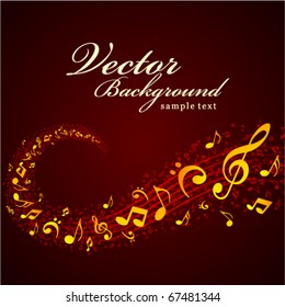 Music fly notes vector background
