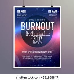 music flyer brochure poster template for your music event party