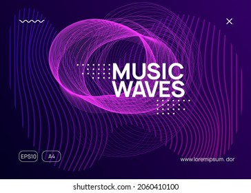 Music flyer. Cool concert brochure design. Dynamic fluid shape and line. Neon music flyer. Electro dance dj. Electronic sound fest. Techno trance party. Club event poster. 