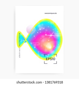 Music flyer. Creative invitation template for electro event. Fluid holographic gradient shape and line. Electronic sound. Night lifestyle dance holiday. Music flyer and poster for summer fest.