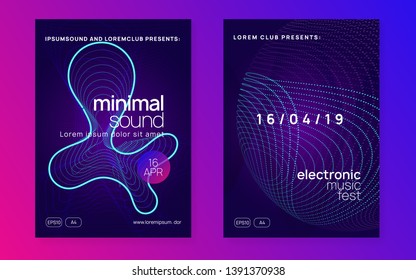 Music flyer. Dynamic fluid shape and line. Minimal discotheque cover set. Neon music flyer. Electro dance dj. Electronic sound fest. Techno trance party. Club event poster. Music flyer. Dynamic fluid shape and line. Minimal discotheque cover set. Neon music flyer. Electro dance dj. Electronic sound fest. Techno trance party. Club event poster.