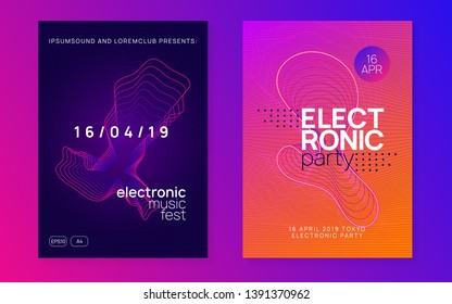Music flyer. Dynamic fluid shape and line. Trendy discotheque brochure set. Neon music flyer. Electro dance dj. Electronic sound fest. Techno trance party. Club event poster. Music flyer. Dynamic fluid shape and line. Trendy discotheque brochure set. Neon music flyer. Electro dance dj. Electronic sound fest. Techno trance party. Club event poster.