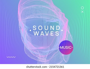 Music flyer. Dynamic fluid shape and line. Curvy discotheque invitation template. Neon music flyer. Electro dance dj. Electronic sound fest. Techno trance party. Club event poster. 