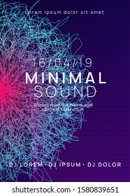 Music flyer. Dynamic gradient shape and line. Trendy discotheque banner template. Neon music flyer. Electro dance dj. Electronic sound fest. Techno trance party. Club event poster.