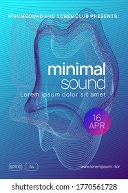 Music flyer. Dynamic gradient shape and line. Creative show invitation template. Neon music flyer. Electro dance dj. Electronic sound fest. Techno trance party. Club event poster.