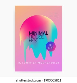 Music flyer. Electronic sound. Night dance lifestyle holiday. Fluid holographic gradient shape and line. Abstract techno event invitation template. Poster for summer fest and music flyer.